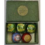3x Dunlop Warwick wrapped recessed golf balls - in the original green paper/cellophane wrappers with