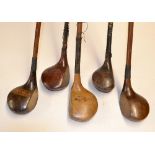 5x assorted woods to incl 3x fairway woods R Fernie bulldog baffie, Jack white Autograph spoon and a
