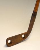 Rare R.B Wilson Patent Double Window bent neck blade putter c.1902 - with square holes to both the