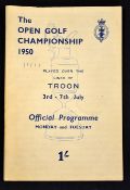 1950 Troon Official Open Golf Championship programme - for the 2nd day qualifying round c/w