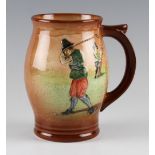 Royal Doulton Golfing Queens ware tankard c.1936 - decorated with Crombie style golfing figures