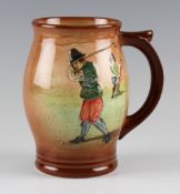 Royal Doulton Golfing Queens ware tankard c.1936 - decorated with Crombie style golfing figures