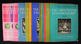 Wimbledon Lawn Tennis Programmes a mixed selection spanning from 1959 through to 1979, incomplete to