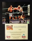 Richard Dunn Signed Boxing Print depicting an action scene against Muhammad Ali, signed in silver