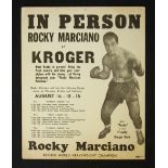 Late 1950s Rocky Marciano Boxing Advertising Leaflet 'In Person Rocky Marciano at Kroger' retired