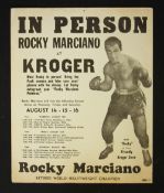 Late 1950s Rocky Marciano Boxing Advertising Leaflet 'In Person Rocky Marciano at Kroger' retired