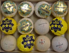 12x various wrapped and unwrapped golf balls - 5x wrapped Slazenger Plus, 3x wrapped Slazenger