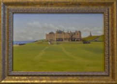 Waugh, Bill (contemporary) "THE ROYAL AND ANCIENT CLUBHOUSE ST ANDREWS C.1890" -oil on canvas signed