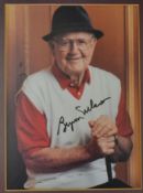Byron Nelson signed golfing colour photograph- one of only a few who has won all 4 majors but also