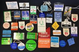 Large Collection of European PGA Golf tournament press passes and entrance badges from the 1980's