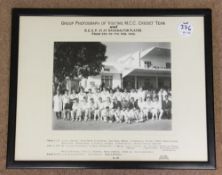 1969 Group Photograph of Visiting MCC Cricket Team and B.C.C.P. XI at Bahawalpur played from 5th