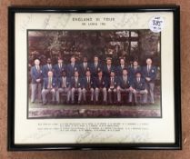 1986 Cricket England XI Sri Lanka Tour Signed Team Photograph in colour with signatures to