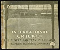 1934 International Cricket 'The Australian Team in England' Booklet by ABC containing player
