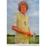 Signed Theodore Ramos Cricketer Series Prints includes Mike Brearley, Bob Willis and A. Knott,