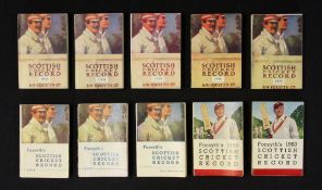 10x Forsyth's 'Scottish Cricket Record' Pocket Handbooks from 1933 onwards including 1933, 1934,