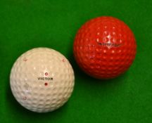 2x Dimple pattern golf balls - Red painted Spitfire and a Victor both unused