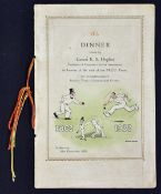 1932 Bodyline Cricket Dinner Menu in honour of the visit of the M.C.C. Team to commemorate Seventy