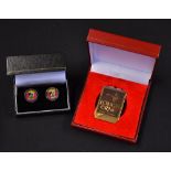 Open Golf St Andrews Collection - pair of enamel cuff links in the original case and Lough Erne Golf