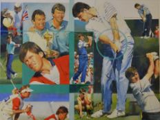 Ashmore, Peter J (1923-) NICK FALDO - 3x Open Golf Champion and 3x Masters Champion, watercolour