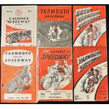 Yarmouth Speedway Programmes includes 1948 v Hull, 1949 v Hastings 1949 Hastings v Yarmouth, 1952