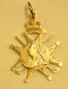 1914 The Cornwall Diamond Jubilee 9ct gold golf winners medal - engraved on the reverse "The