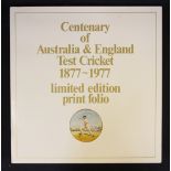 Centenary of Australia & England Test Cricket 1877-1977 limited edition print folio a large