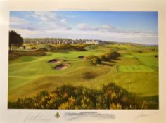 Padraig Harrington - 2007 Carnoustie Open Golf Championship signed ltd ed colour print by Graeme