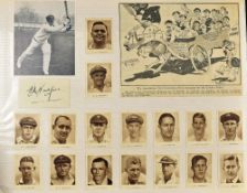 1930 - 1960's Cricket Ashes Ephemera Album containing assorted photos, press stills, portraits and