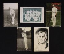 Group of Cricket Postcards to include C.B. Fry Cricket Postcard 1911, postage mark The Star