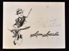 Sam Snead signed golfing dinner menu - signed on the cover of "Sam Snead's Tavern" dinner menu