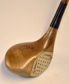 Fine The Dint "Silver" Patent brassie golf club with patent integral face and full sole plate -