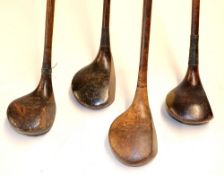 4x assorted woods to incl Spalding Bull dog baffie, Ben Sayers Dreadnought driver, James Sherlock