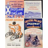 Speedway - 1933 England v Australia Programme at Crystal Palace date 29 July 1933 together with 1950
