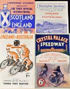 Speedway - 1933 England v Australia Programme at Crystal Palace date 29 July 1933 together with 1950