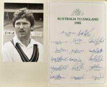 1980's - 90's Cricket The Ashes Album of Ephemera including cigarette cards, tour sheets, signed