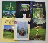 6x Ryder Cup Golf programmes from 1985 onwards - Belfry '85 signed John Hopkins to the cover,