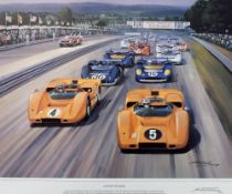 'Autumn Thunder' North American Motor Racing Colour Print from an original painting by Michael