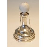 1931 Fine and decorative silver patent golf table lighter - hallmarked Birmingham and Pat.no 4657/31