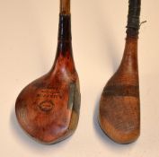 2x Simpson clubs - R Simpson Carnoustie dark stained persimmon driver with central fibre face insert