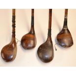 4x various woods to incl Winton brassie, Ben Sayers shallow face driver, Maynard Ipswich spoon and a