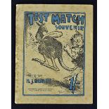 1921 Test Match Souvenir Publication containing illustrations and information edited by H.J. Henley,