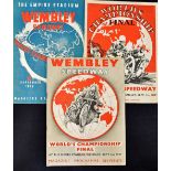 Speedway - 1936, 37 & 38 World Championship Final Programmes at Wembley Speedway dated 10 Sep