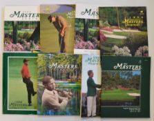 8x 1990's U.S Masters Golf Journals and Players Guides -1996 (Nick Faldo), 1997 (Tiger Woods) and