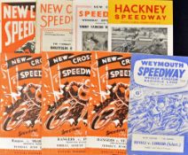New Cross Speedway Programmes includes 1937 London Cup Final v West Ham, 1946 British Riders'