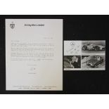 Stirling Moss Signed Letter a typed letter dated 1993 signed to the bottom by Moss together with a