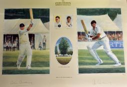 Chris Cowdrey Kent & England Cricket Benefit Year 1989 Signed Limited Edition Print showing