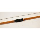 Archery Long Bow - with central velvet grip with curved string notches to either end, measures 163cm