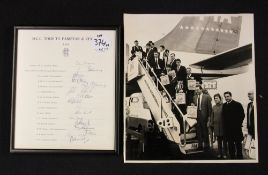 1969 MCC Cricket Tour to Pakistan and Ceylon Signed Team Sheet framed and glazed with a 10" by 11"