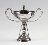 1950 silver golf trophy - featuring 3x golf clubs and silver hallmarked Birmingham 1950 - overall