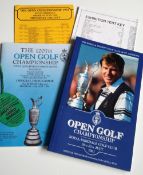 Interesting collection of 6x Open Golf Championship related items from 1991 to 2005 - to incl